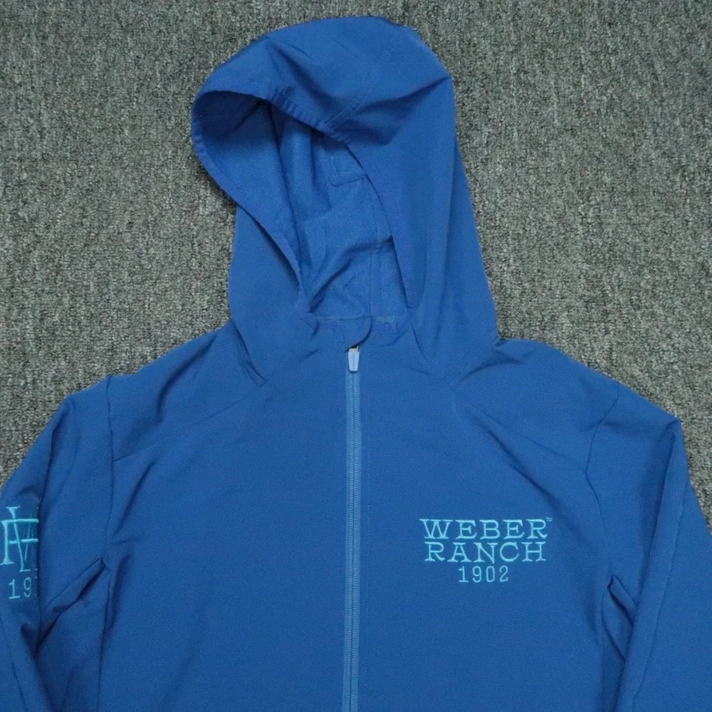 Redvanly Jacket Men Small Blue Dewitt Full Zip Pockets Hooded Weber Ranch‎ Vodka